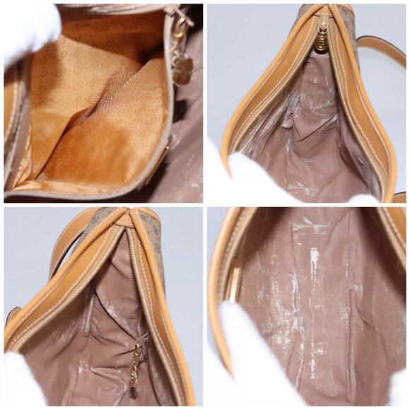 GUCCI Micro GG Supreme Shoulder Bag PVC Beige Gold 001 090 1036 Auth ep7828 - Picture 15 of 16